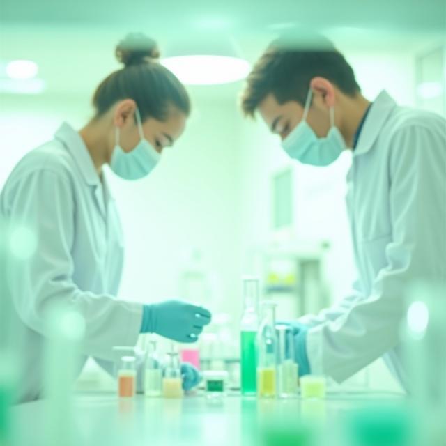 Chemists developing custom beauty formulations